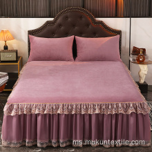 Set tempat tidur berat kilang skirt saiz queen